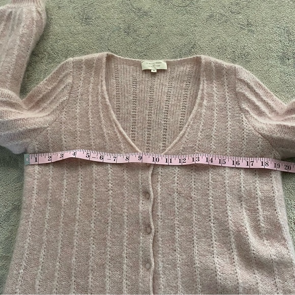 Sezane Antonetta Cardigan Sweater Jumper Powder Pink Merino Wool Mohair Medium - Picture 12 of 13